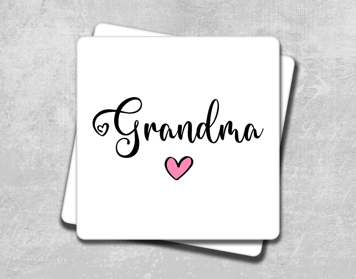a card with the word grandma written on it