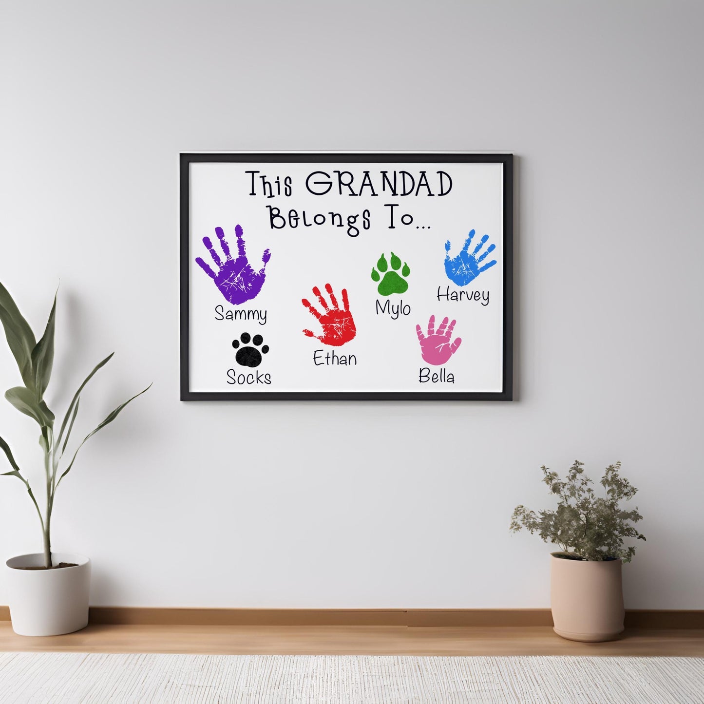 Personalised Handprints This Grandad Belongs To... Print - Birthday Present