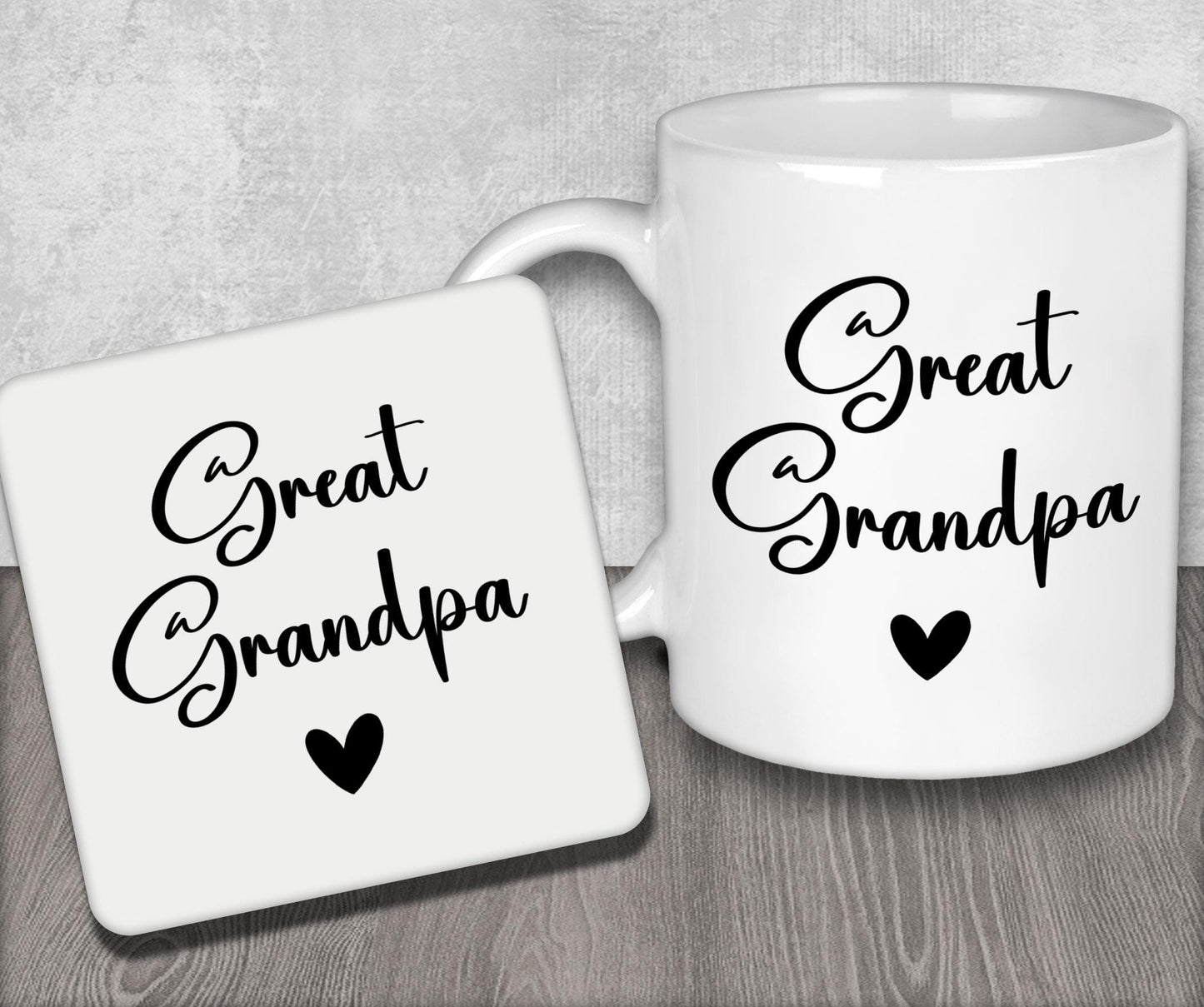 Mug and Coaster Set for Great Grandpa for Christmas or Birthday Present for Grandad or Grandpa