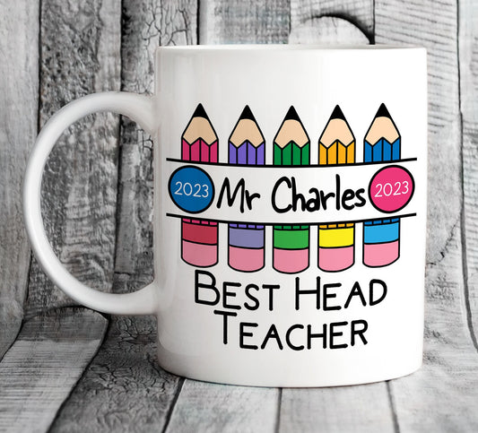 Personalised School Head Teacher Mug - Leaving Present or Retirement Gift for Preschool or Primary Teacher