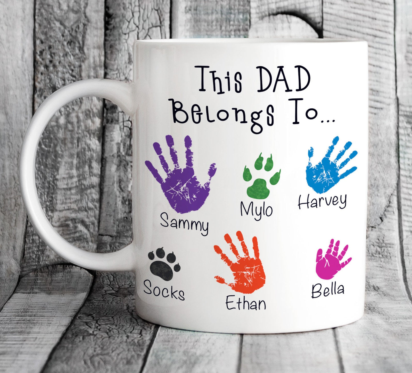 Personalised Dad Handprints Mug - Father's Day Gift