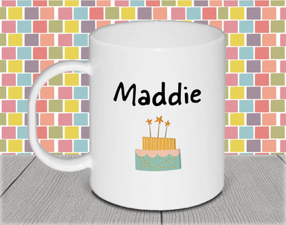 Personalised Kid's Name Polymer Mug for Birthday Gift - Buzzy Bee Cup