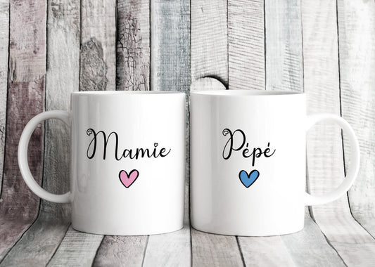 Mamie and Pépé French Grandpa & Nana Mugs - Mother's Father's Day Gift