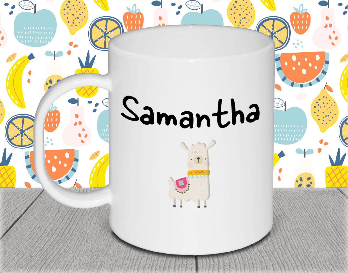 Personalised Kid's Name Polymer Mug for Birthday Gift - Green Heart Cup