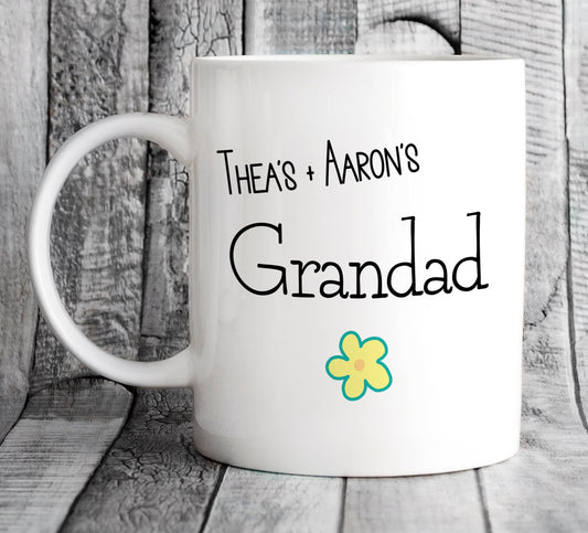 Personalised Kid's Names Grandad Mug - Father's Day Gift for Grandpa