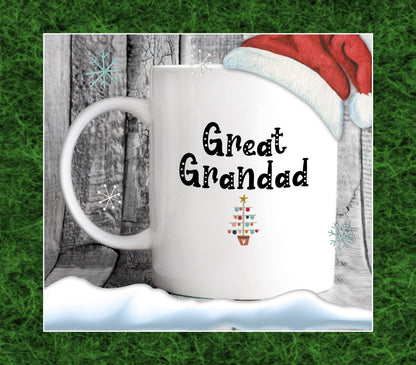 Grandad & Nana Christmas Tree Mugs - Gift for Grandma and Grandpa