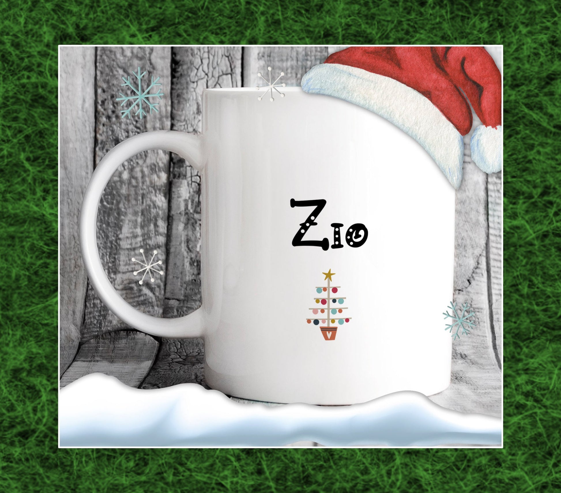 Zio & Zia Christmas Tree Italian Aunt and Uncle Mugs - Natale Stocking Filler Gift for Family