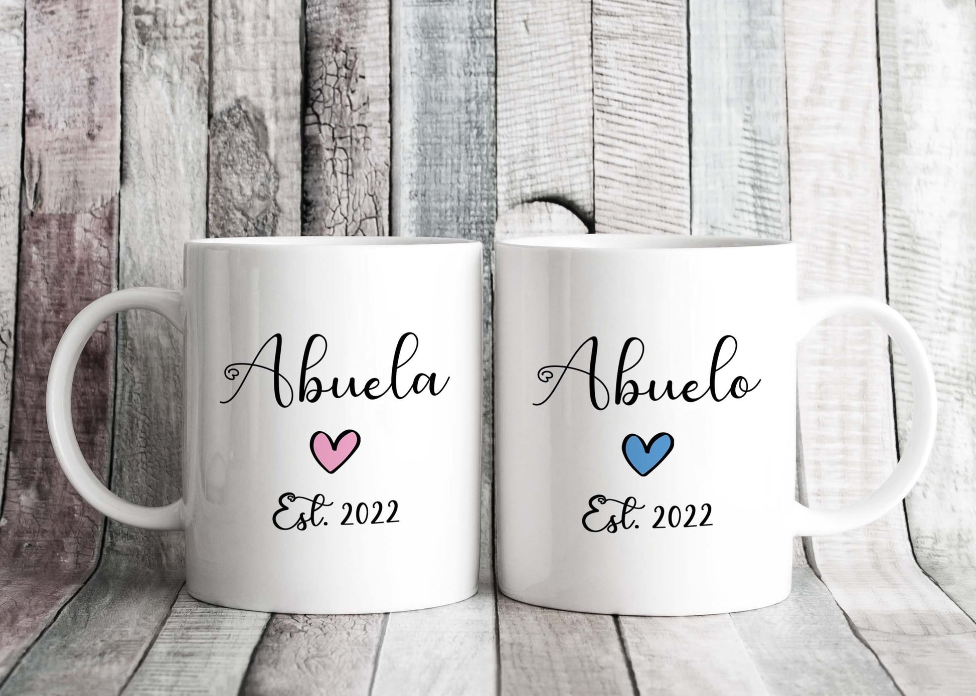 Abuela Abuelo Est DATE Spanish Grandad & Grandma Mugs