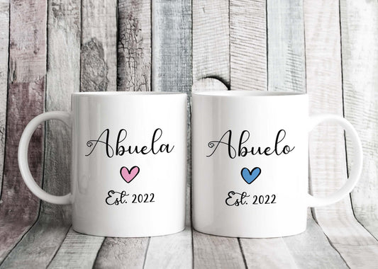 Abuela Abuelo Est DATE Spanish Grandad & Grandma Mugs