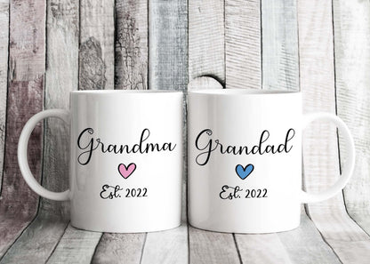 Grandad and Grandma Est DATE Mugs