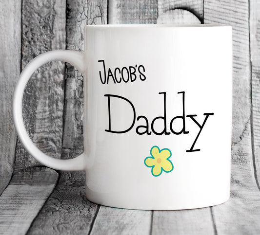 Personalised Kid's Names Daddy Flower Mug