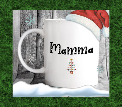 Nonna & Nonno Christmas Tree Italian Grandparents Mug - Natale Stocking Filler Gift for Family