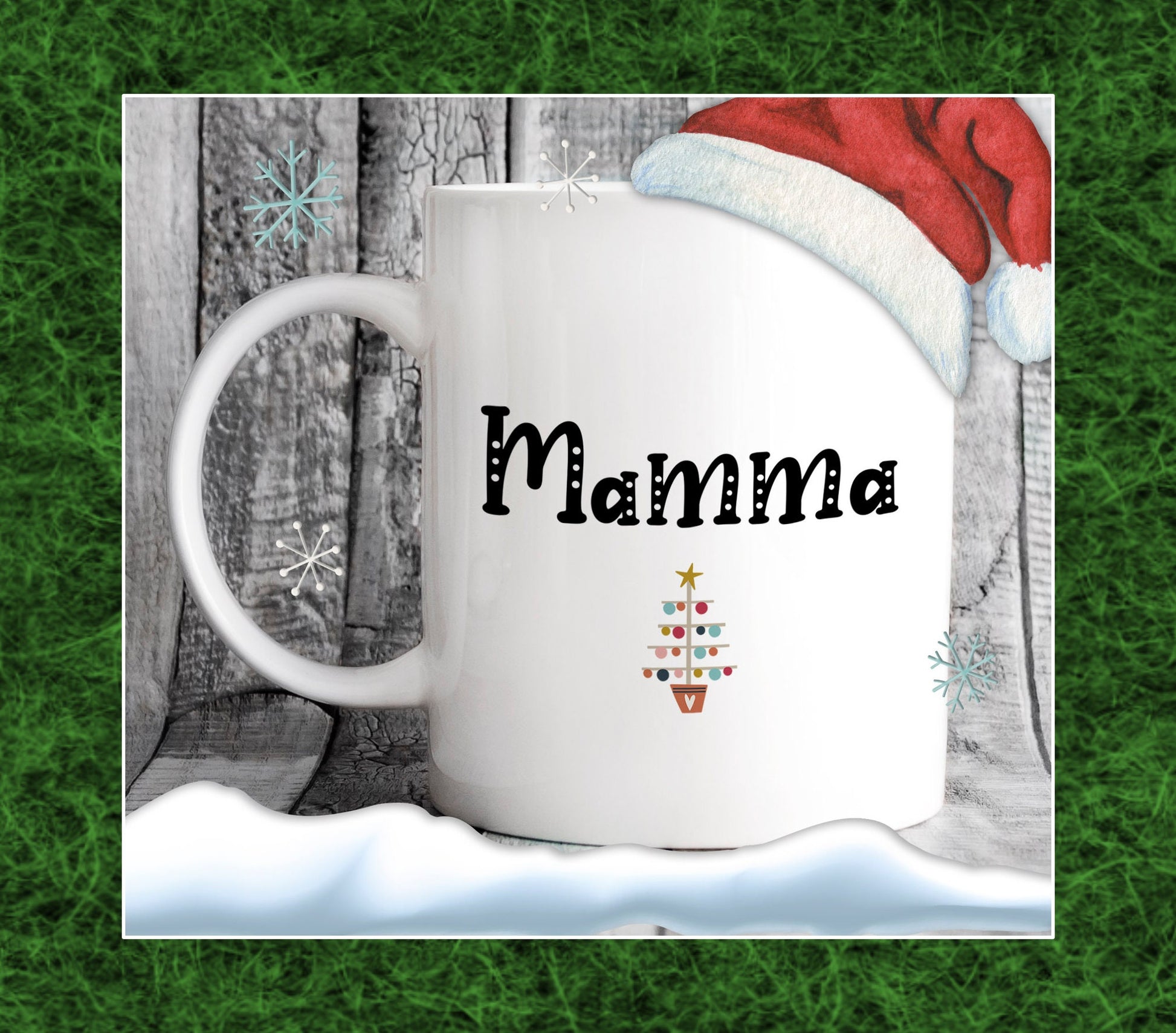 Papà & Mamma Christmas Tree Italian Parents Mug - Natale Stocking Filler Gift for Family