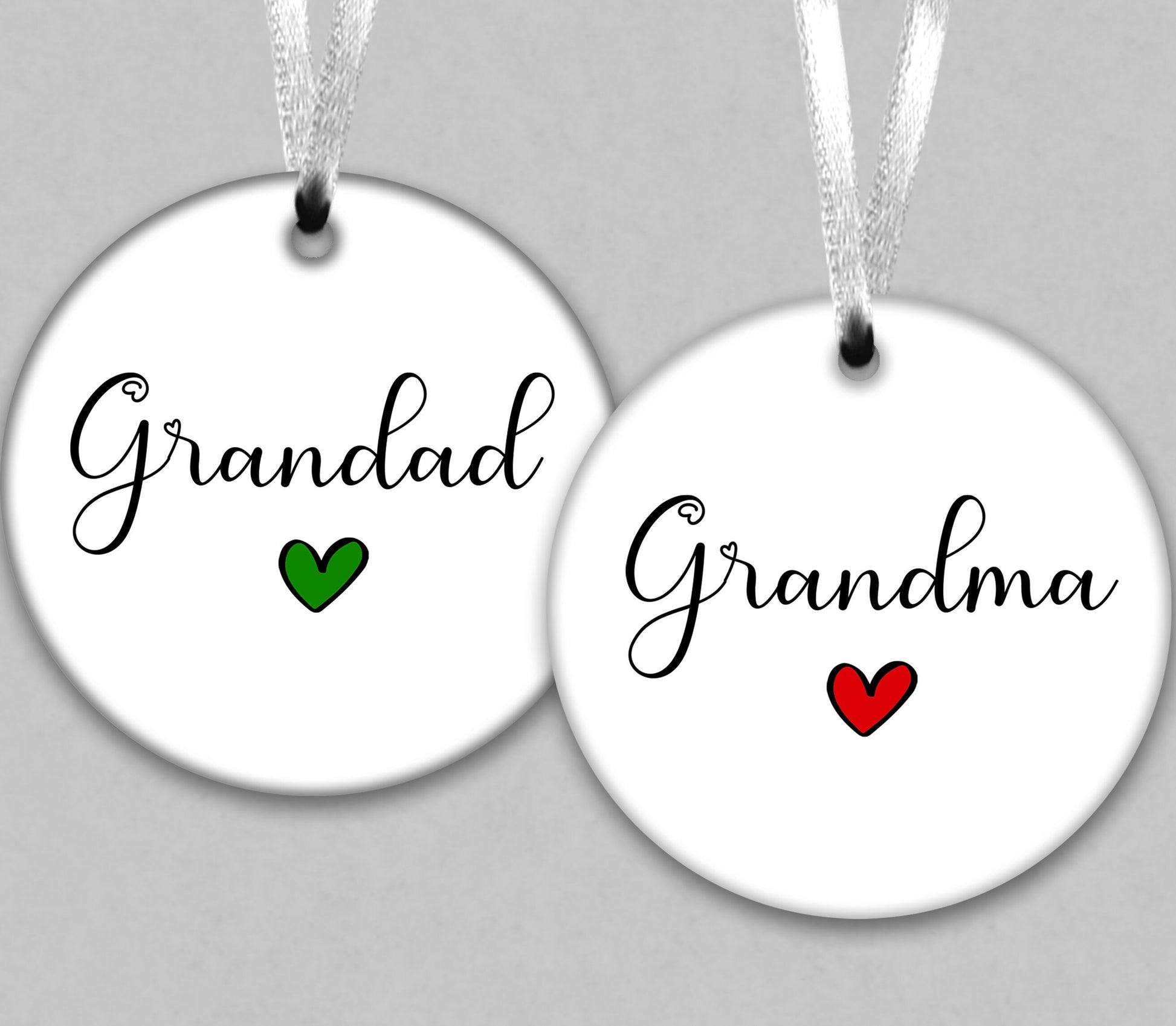 Grandma & Grandad Ceramic Christmas Tree Ornaments - Stocking Filler Gift