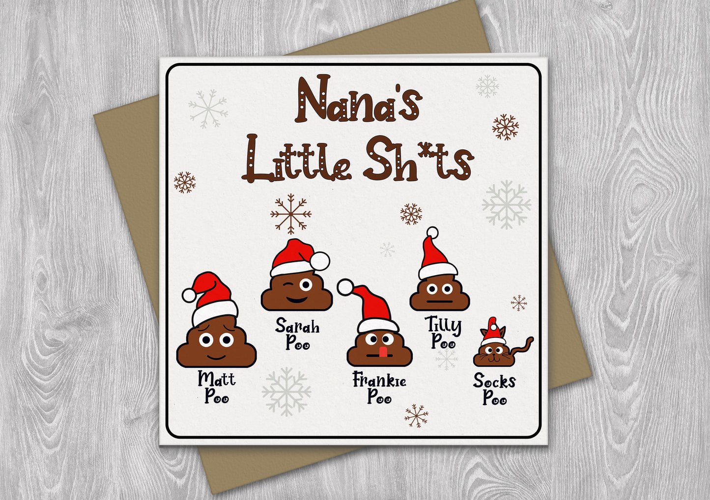 Personalised Grandad's Little Sh*ts Print - Funny Christmas Present for Grandad