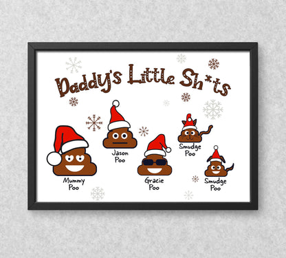 Personalised Daddy's Little Sh*ts Print - Christmas Present for Dad