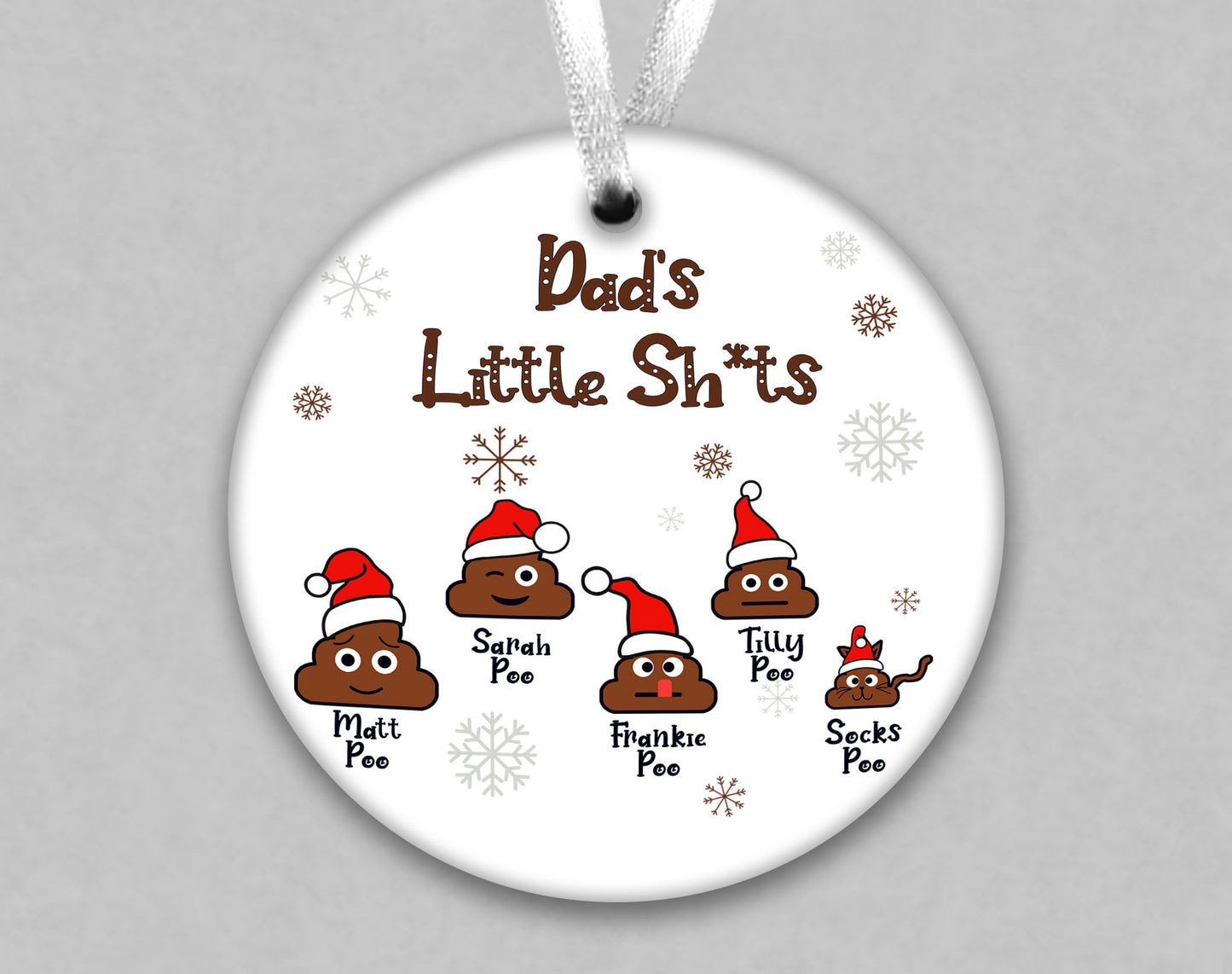 Personalised Mummy's Little Sh*ts Ceramic Christmas Tree Ornament - Christmas Present for Mum