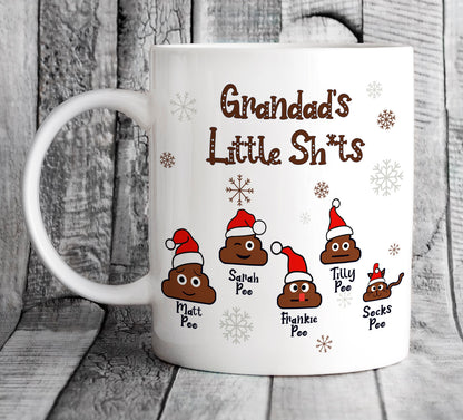 Personalised Daddy's Little Sh*ts Ceramic Christmas Tree Ornament - Christmas Present for Dad