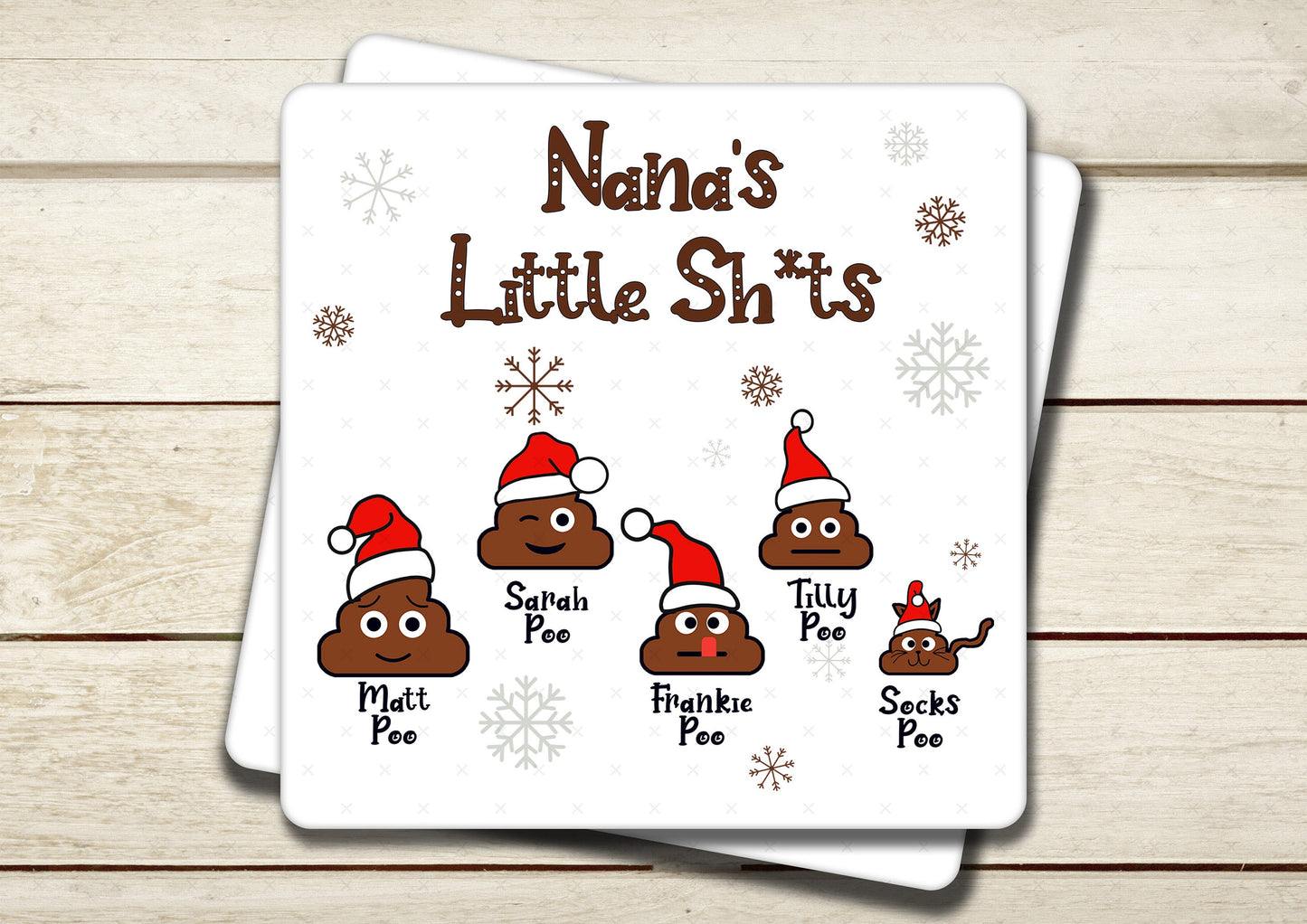 Personalised Grandma's Little Sh*ts Ceramic Christmas Tree Ornament - Present for Nana