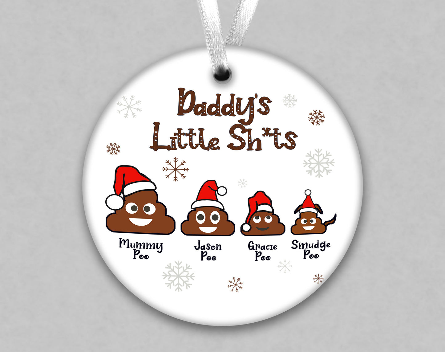 Personalised Mummy's Little Sh*ts Ceramic Christmas Tree Ornament - Christmas Present for Mum