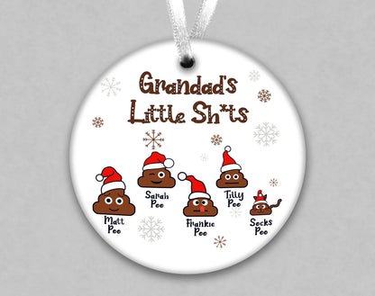 Personalised Mummy's Little Sh*ts Ceramic Christmas Tree Ornament - Christmas Present for Mum