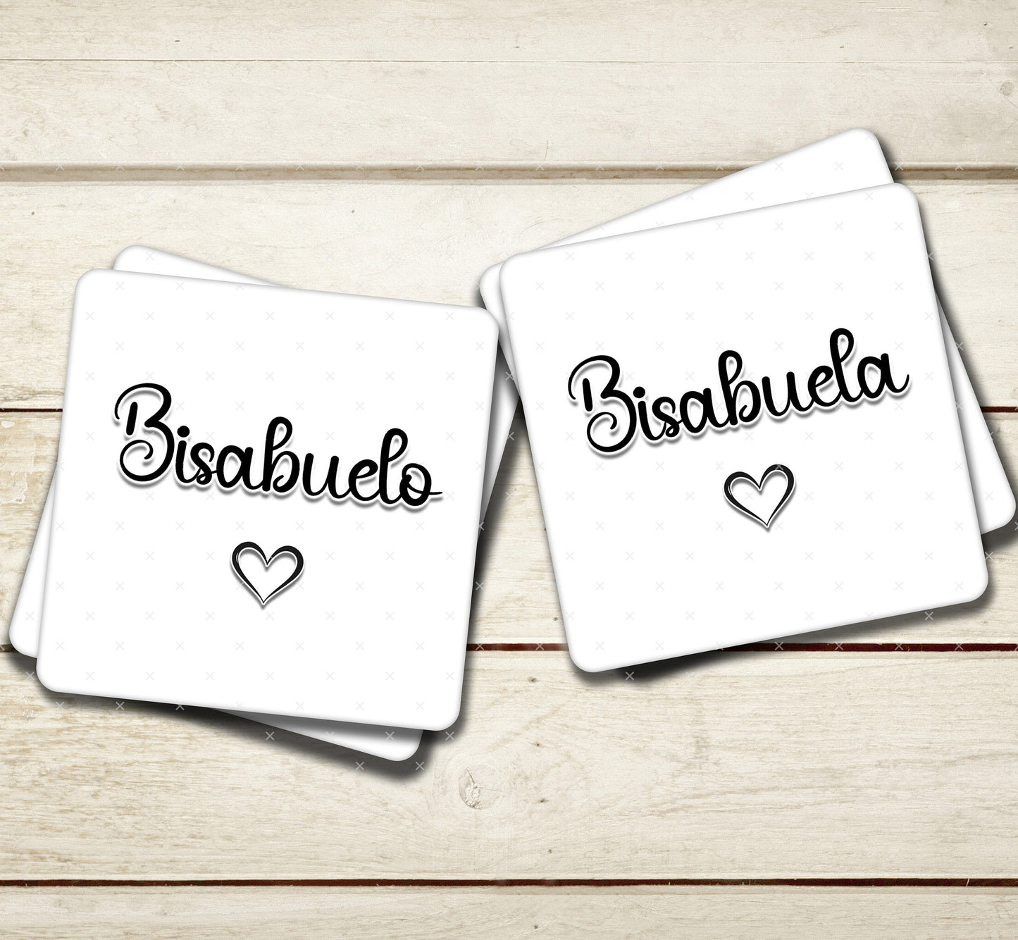 Bisabuela & Bisabuelo Spanish Great Grandad and Grandma Coasters for Anniversary, Mother's Day or Father's Day Gift - Pregnancy Reveal