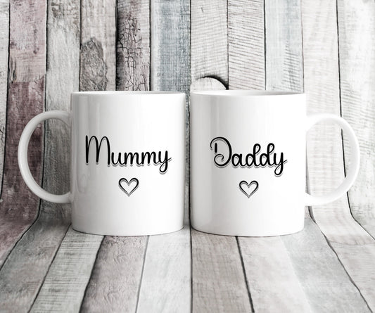 Mummy & Daddy Matching Mug Set - Mother's Day Gift