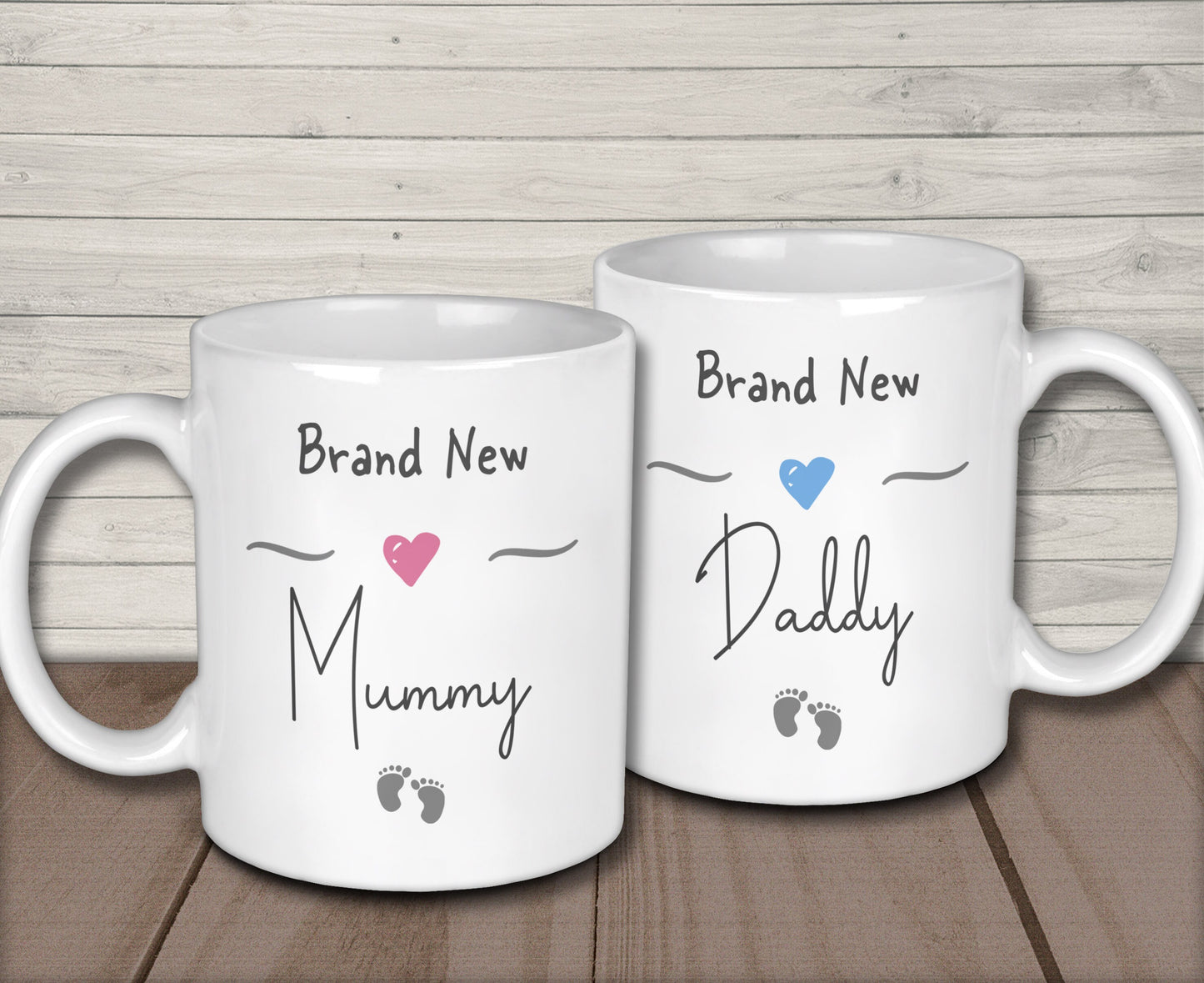 Brand New Mummy and Daddy Mugs with Matching Brand New Baby Vest
