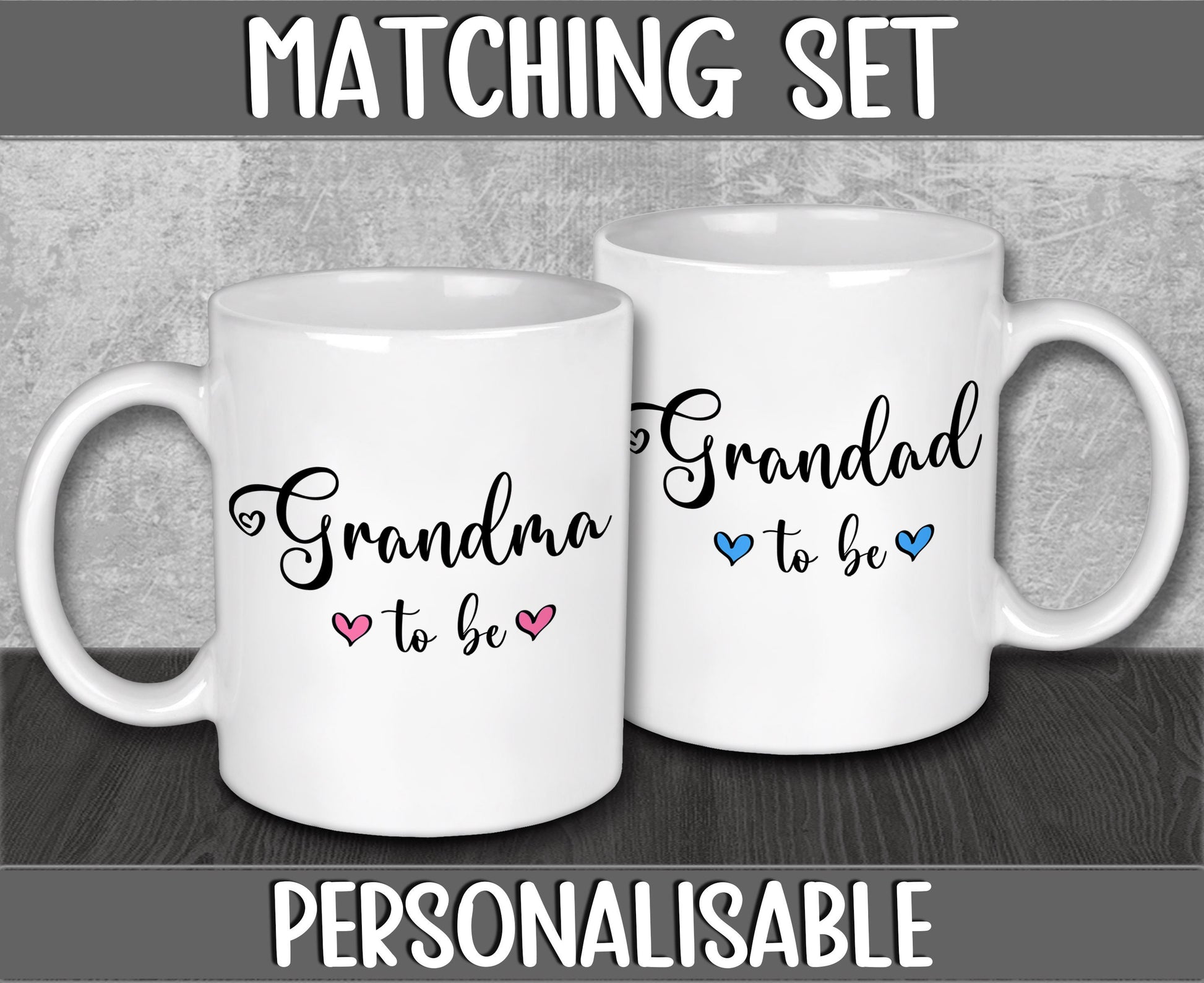 Grandma & Grandad To Be Mugs to Congratulate Grandparents-To-Be - Baby on the Way Present for Nana and Grandpa