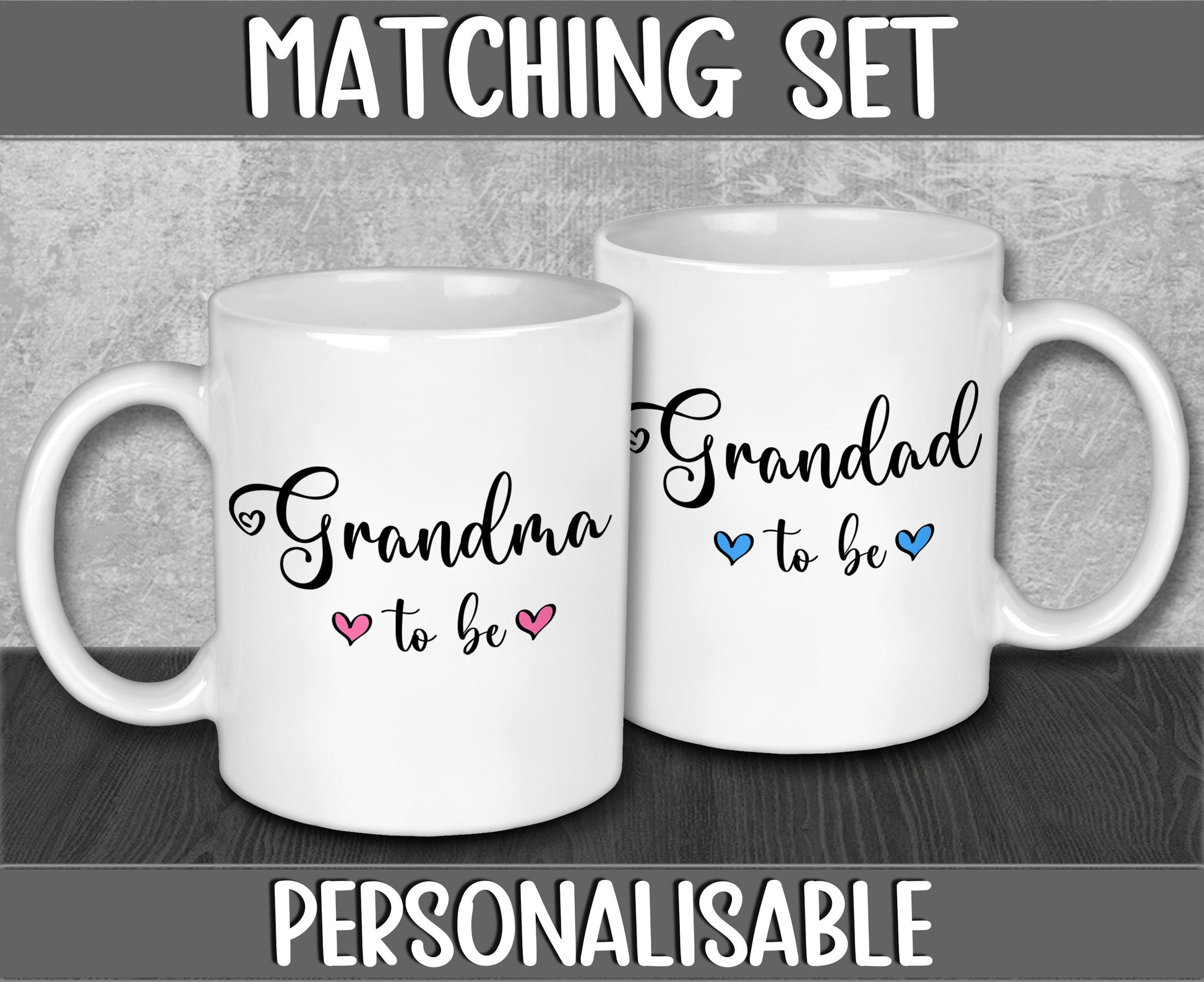 Grandma & Grandad To Be Mugs to Congratulate Grandparents-To-Be
