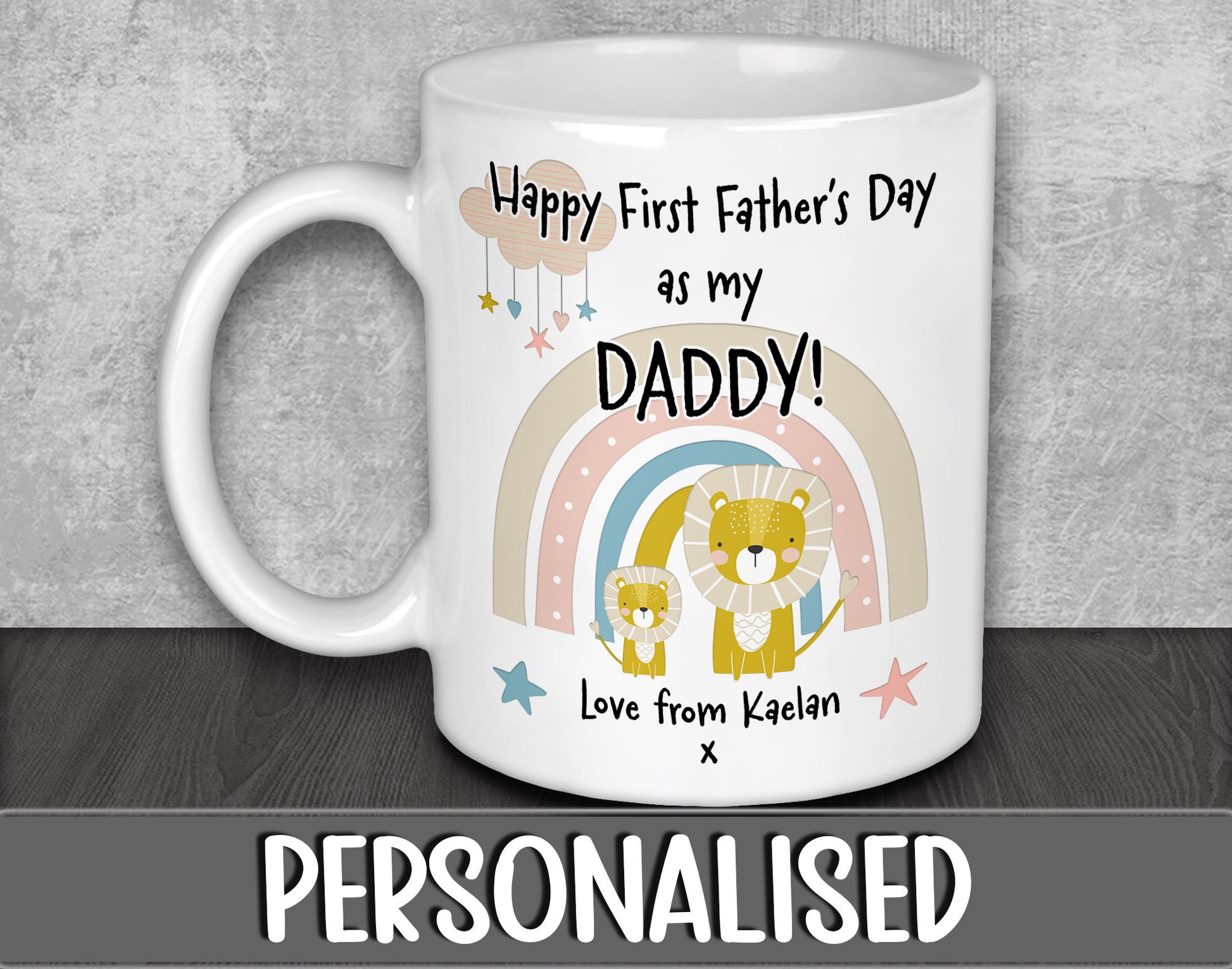 Happy First Father's Day As My Daddy Mug - Personalised Gift from Kid's