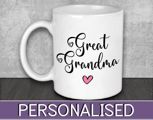 Great Grandma Mug for Mother's Day or Anniversary Gift for Nana or Grandma - Pregnancy Reveal Present for New Grandparents