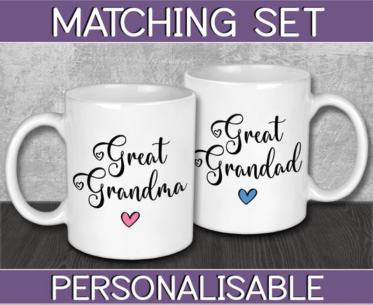 Personalised Great Grandad & Great Grandma Mug Set - Great Grandad Gift