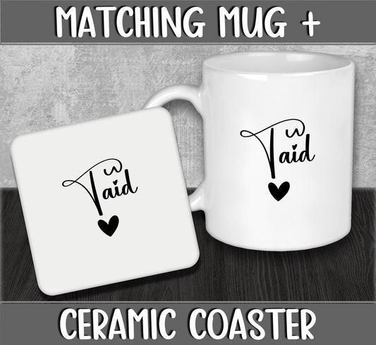 Mug and Coaster Set for Taid for Christmas or Birthday Present for Welsh Grandad or Grandpa - Stocking Filler Gift for Grandparents