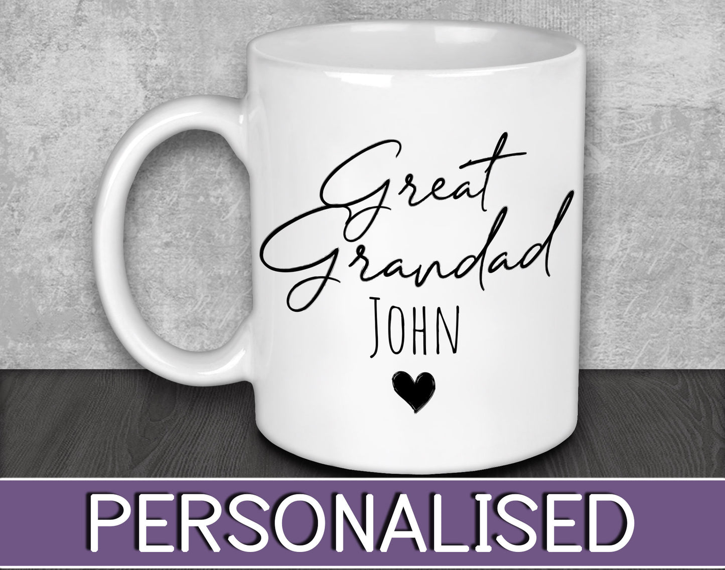 Great Grandad NAME Mug for Father's Day - Personalised Birthday or Christmas Gift for Grandparents