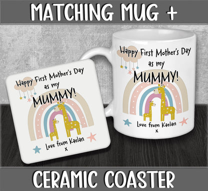 Happy First Mother's Day As My Mummy Mug & Coaster - Personalised Gift from Kid's