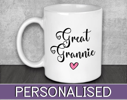 Great Grannie Mug for Mother's Day or Anniversary Gift for Nanna or Grandma - Pregnancy Reveal Present for New Grandparents