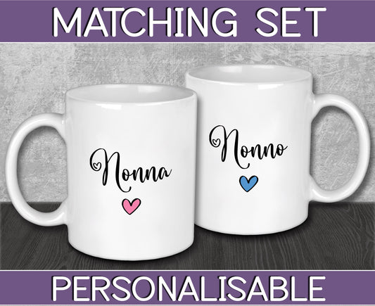 Nonna and Nonno Italian Grandad & Grandma Mugs - Mother's Father's Day Gift