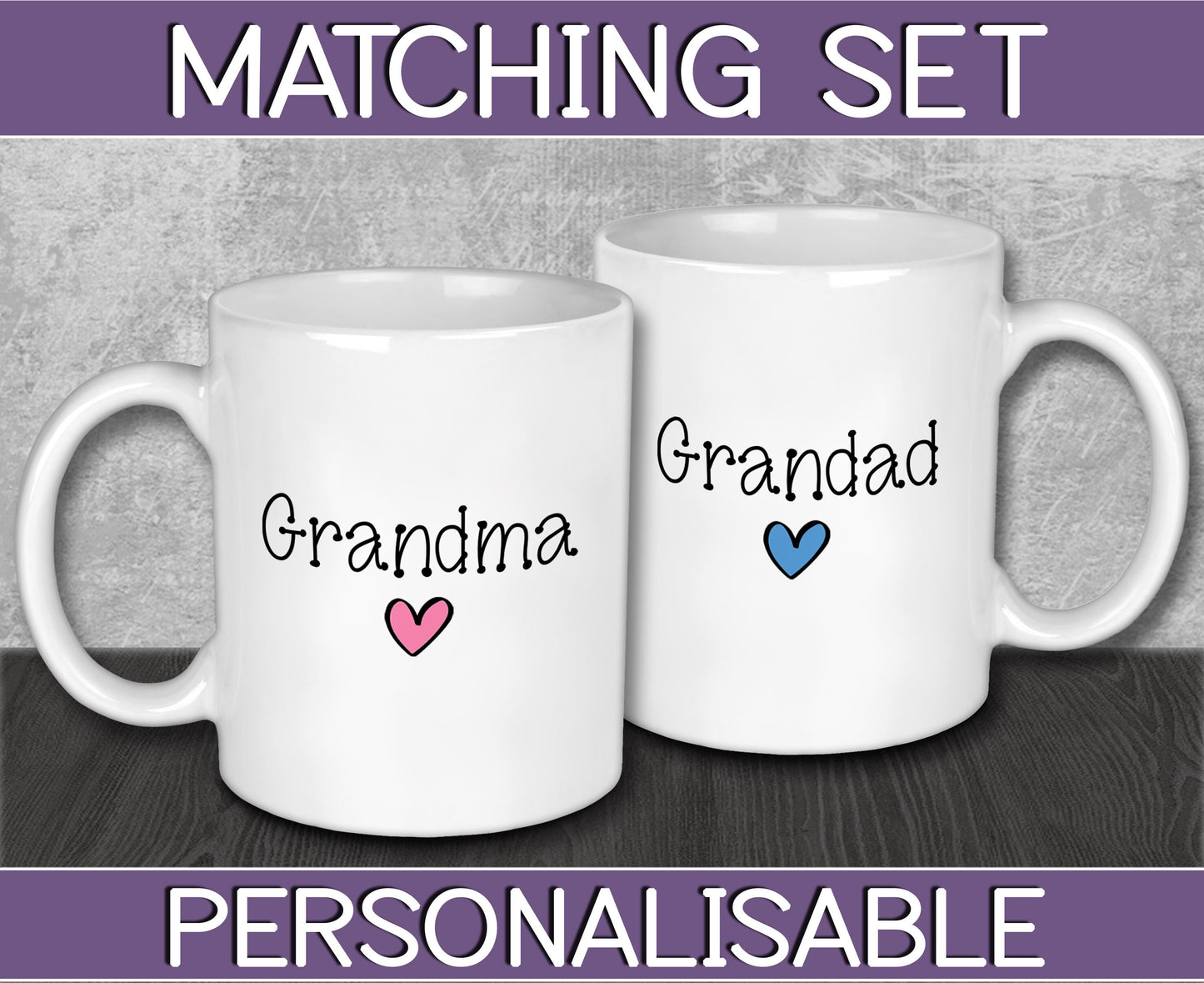 Grandma & Grandad Mugs for Christmas Stocking Filler - New Grandparents Gifts