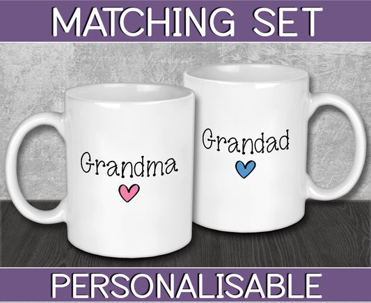 Grandma & Grandad Mugs for Christmas Stocking Filler - New Grandparents Gifts