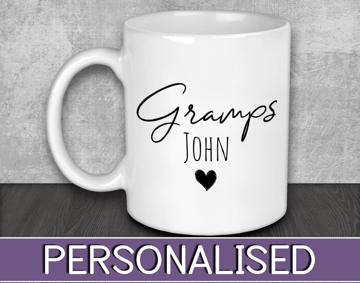 Gramps NAME Mug for Father's Day - Personalised Birthday or Christmas Gift for Grandparents