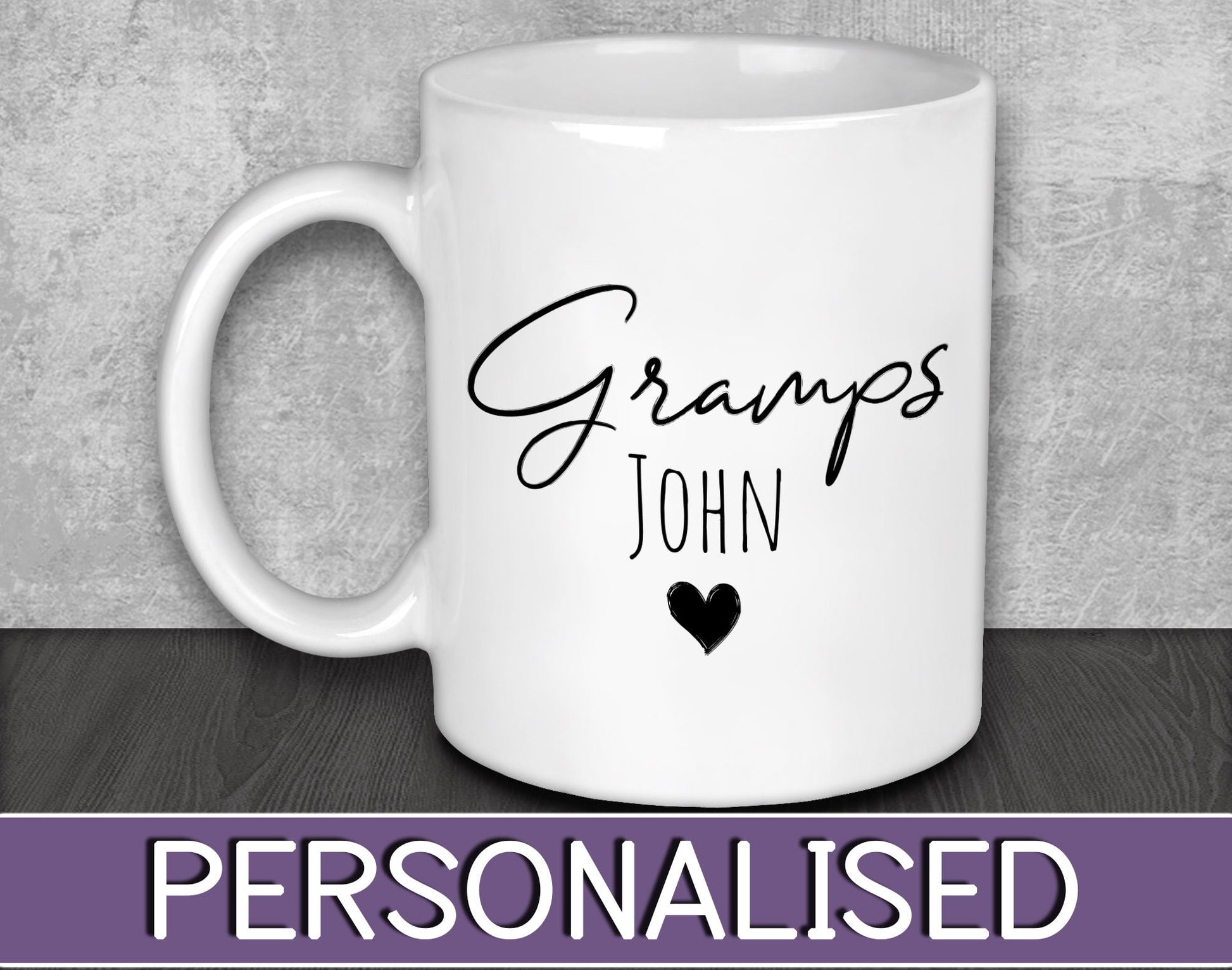 Gramps NAME Mug for Father's Day - Personalised Birthday or Christmas Gift for Grandparents