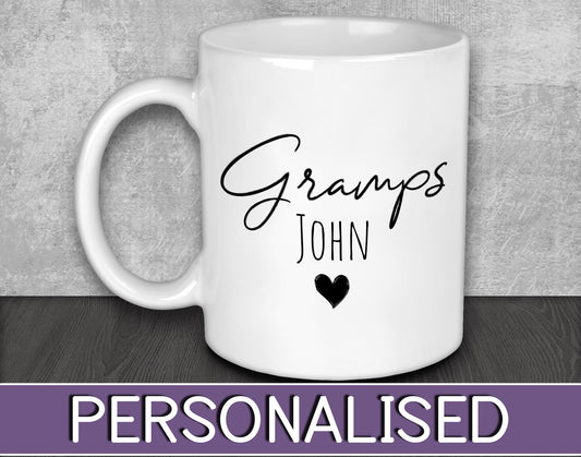 Gramps NAME Mug for Father's Day - Personalised Birthday or Christmas Gift for Grandparents