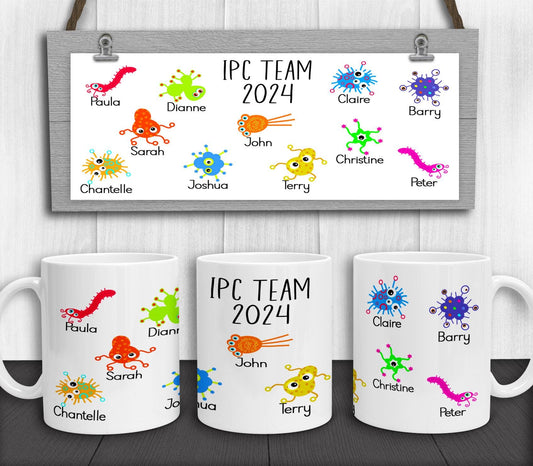 Personalised Germs Mug for Microbiologist Coworker - Large Lab Work Team