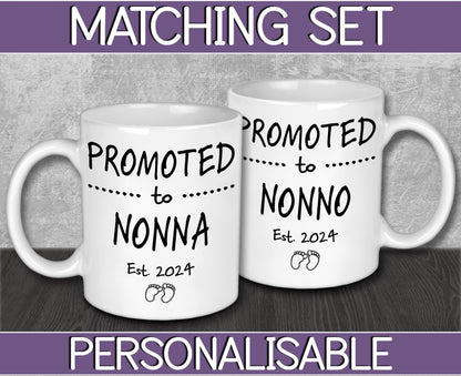 Promoted To Nonna and Nonno Mugs - Baby On The Way