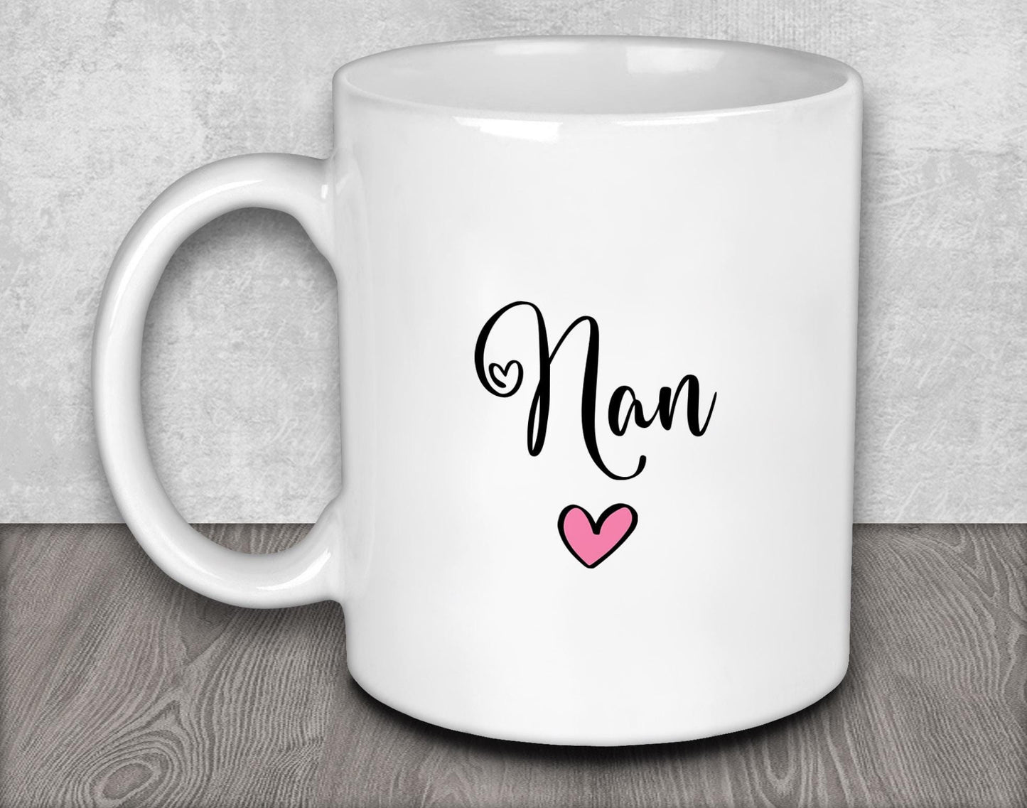 a white coffee mug with the word man written on it
