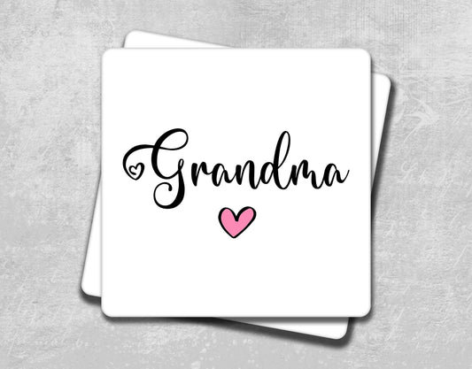a card with the word grandma written on it