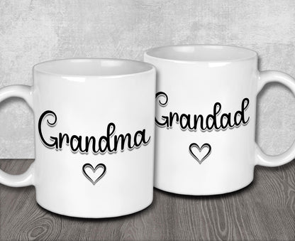 Grandma & Grandad Matching Mug Set