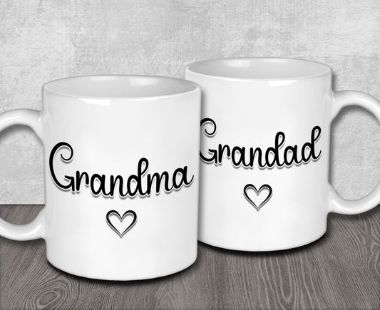 Grandma & Grandad Matching Mug Set