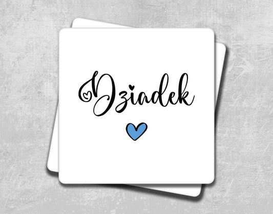 a coaster with the word d&#39;addk written on it